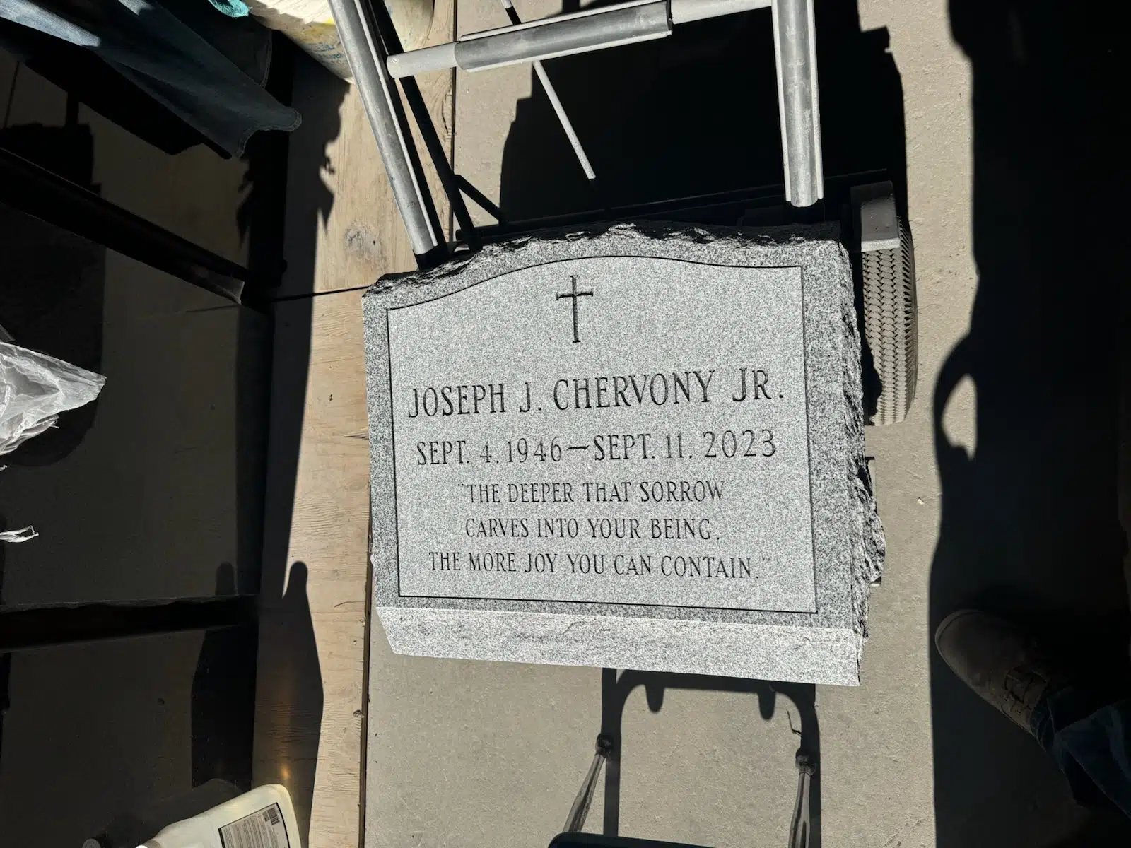 granite Cross Headstone hand-carved by Cross Memorials in NJ — image 7